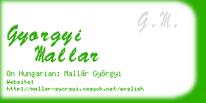 gyorgyi mallar business card